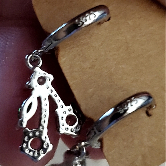 COPY - Sterling silver 925 or goldtone pink cherry 🍒 dangle petite earrings. - Picture 3 of 5